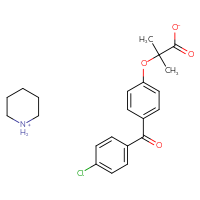 Chemical structure of piperidin-1-ium 2-[4-(4-chlorobenzoyl)phenoxy]-2-methylpropanoate - CSSB02516459569
