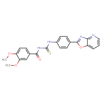 Chemical structure of 3-(3,4-dimethoxybenzoyl)-1-(4-{[1,3]oxazolo[4,5-b]pyridin-2-yl}phenyl)thiourea - CSSB00121706495