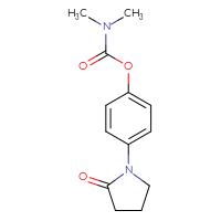 Chemical structure of 4-(2-oxopyrrolidin-1-yl)phenyl N,N-dimethylcarbamate - CSSB21432534565