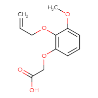 Chemical structure of 2-[3-methoxy-2-(prop-2-en-1-yloxy)phenoxy]acetic acid - CSSB21432451765