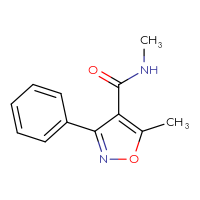 Chemical structure of N,5-dimethyl-3-phenyl-1,2-oxazole-4-carboxamide - CSSB00000002298