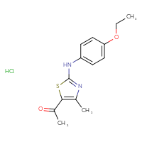 Chemical structure of 1-{2-[(4-ethoxyphenyl)amino]-4-methyl-1,3-thiazol-5-yl}ethan-1-one hydrochloride - CSSB00025734955