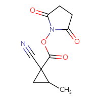 Chemical structure of 2,5-dioxopyrrolidin-1-yl 1-cyano-2-methylcyclopropane-1-carboxylate - CSSB17484213776