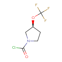 Chemical structure of (3S)-3-(trifluoromethoxy)pyrrolidine-1-carbonyl chloride - CSSB06805905110