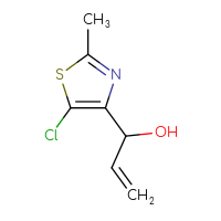 Chemical structure of 1-(5-chloro-2-methyl-1,3-thiazol-4-yl)prop-2-en-1-ol - CSSB20679277312