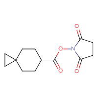 Chemical structure of 2,5-dioxopyrrolidin-1-yl spiro[2.5]octane-6-carboxylate - CSSB02172881491