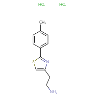 Chemical structure of 2-[2-(4-methylphenyl)-1,3-thiazol-4-yl]ethan-1-amine dihydrochloride - CSSB02495338474