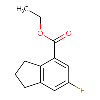 Chemical structure of ethyl 6-fluoro-2,3-dihydro-1H-indene-4-carboxylate - CSSB03554933613