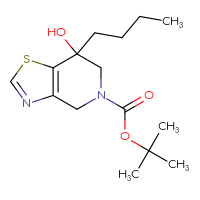 Chemical structure of tert-butyl 7-butyl-7-hydroxy-4H,5H,6H,7H-[1,3]thiazolo[4,5-c]pyridine-5-carboxylate - CSSB06655310922