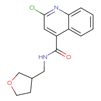 Chemical structure of 2-chloro-N-[(oxolan-3-yl)methyl]quinoline-4-carboxamide - CSSB00049453695