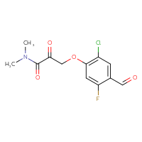 Chemical structure of 3-(2-chloro-5-fluoro-4-formylphenoxy)-N,N-dimethyl-2-oxopropanamide - CSSB21331794415