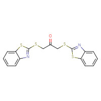Chemical structure of 1,3-bis(1,3-benzothiazol-2-ylsulfanyl)propan-2-one - CSSB00159433435