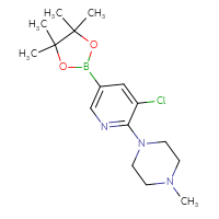 Chemical structure of 1-[3-chloro-5-(4,4,5,5-tetramethyl-1,3,2-dioxaborolan-2-yl)pyridin-2-yl]-4-methylpiperazine - CSSB00020684103