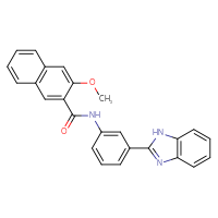 Chemical structure of N-[3-(1H-1,3-benzodiazol-2-yl)phenyl]-3-methoxynaphthalene-2-carboxamide - CSSB03437207760