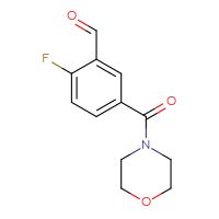Chemical structure of 2-fluoro-5-(morpholine-4-carbonyl)benzaldehyde - CSSB01996042226