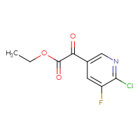 Chemical structure of ethyl 2-(6-chloro-5-fluoropyridin-3-yl)-2-oxoacetate - CSSB21103686450