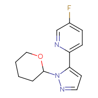 Chemical structure of 5-fluoro-2-[1-(oxan-2-yl)-1H-pyrazol-5-yl]pyridine - CSSB06586824961