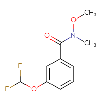 Chemical structure of 3-(difluoromethoxy)-N-methoxy-N-methylbenzamide - CSSB00000258049
