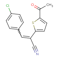 Chemical structure of 2-(5-acetylthiophen-2-yl)-3-(4-chlorophenyl)prop-2-enenitrile - CSSB02125603951