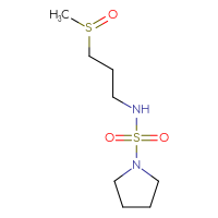 Chemical structure of N-(3-methanesulfinylpropyl)pyrrolidine-1-sulfonamide - CSMB01992530583