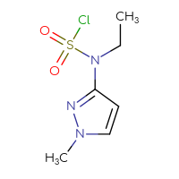 Chemical structure of N-ethyl-N-(1-methyl-1H-pyrazol-3-yl)sulfamoyl chloride - CSSB06256224366