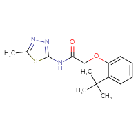 Chemical structure of 2-(2-tert-butylphenoxy)-N-(5-methyl-1,3,4-thiadiazol-2-yl)acetamide - CSSB00046128719