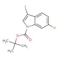 Chemical structure of tert-butyl 6-fluoro-3-iodo-1H-indole-1-carboxylate - CSSB00015663975
