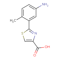 Chemical structure of 2-(5-amino-2-methylphenyl)-1,3-thiazole-4-carboxylic acid - CSSB00038531784