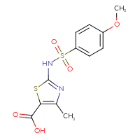 Chemical structure of 2-(4-methoxybenzenesulfonamido)-4-methyl-1,3-thiazole-5-carboxylic acid - CSSB00015201754