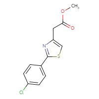 Chemical structure of methyl 2-[2-(4-chlorophenyl)-1,3-thiazol-4-yl]acetate - CSSB00000256605