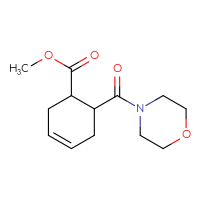 Chemical structure of methyl 6-(morpholine-4-carbonyl)cyclohex-3-ene-1-carboxylate - CSSB02002677699