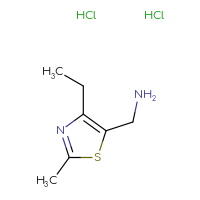Chemical structure of 1-(4-ethyl-2-methyl-1,3-thiazol-5-yl)methanamine dihydrochloride - CSSB20895631443
