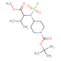 Chemical structure of tert-butyl 4-[(chlorosulfonyl)(1-methoxy-3-methyl-1-oxobutan-2-yl)amino]piperidine-1-carboxylate - CSSB06305063972