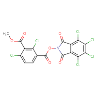 Chemical structure of 3-methyl 1-(4,5,6,7-tetrachloro-1,3-dioxo-2,3-dihydro-1H-isoindol-2-yl) 2,4-dichlorobenzene-1,3-dicarboxylate - CSSB20271238017
