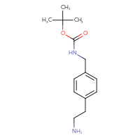Chemical structure of tert-butyl N-{[4-(2-aminoethyl)phenyl]methyl}carbamate - CSSB00000046595