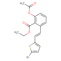 Chemical structure of ethyl 2-(acetyloxy)-6-[(1E)-2-(5-bromothiophen-2-yl)ethenyl]benzoate - CSSB00032005069