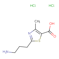 Chemical structure of 2-(3-aminopropyl)-4-methyl-1,3-thiazole-5-carboxylic acid dihydrochloride - CSSB00000752295