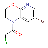 Chemical structure of 1-{7-bromo-1H,2H,3H-pyrido[2,3-b][1,4]oxazin-1-yl}-2-chloroethan-1-one - CSSB01766727513