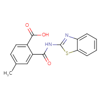 Chemical structure of 2-[(1,3-benzothiazol-2-yl)carbamoyl]-4-methylbenzoic acid - CSSB00121582741