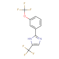 Chemical structure of 2-[3-(trifluoromethoxy)phenyl]-5-(trifluoromethyl)-1H-imidazole - CSSB02572343007
