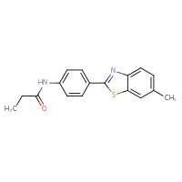Chemical structure of N-[4-(6-methyl-1,3-benzothiazol-2-yl)phenyl]propanamide - CSSB00028324159