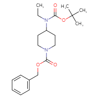 Chemical structure of benzyl 4-{[(tert-butoxy)carbonyl](ethyl)amino}piperidine-1-carboxylate - CSSB00010022651
