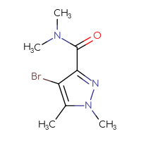 Chemical structure of 4-bromo-N,N,1,5-tetramethyl-1H-pyrazole-3-carboxamide - CSSB00107971767