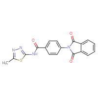 Chemical structure of 4-(1,3-dioxo-2,3-dihydro-1H-isoindol-2-yl)-N-(5-methyl-1,3,4-thiadiazol-2-yl)benzamide - CSSB00046137907