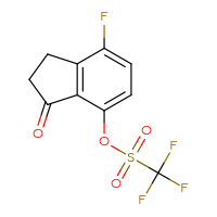 Chemical structure of 7-fluoro-3-oxo-2,3-dihydro-1H-inden-4-yl trifluoromethanesulfonate - CSSB20977139498