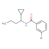 Chemical structure of 3-bromo-N-(1-cyclopropylbutyl)benzamide - CSSB00017631478