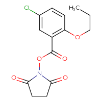 Chemical structure of 2,5-dioxopyrrolidin-1-yl 5-chloro-2-propoxybenzoate - CSSB20269635409