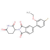 Chemical structure of 2-(2,6-dioxopiperidin-3-yl)-5-(2-ethoxy-4-fluorophenyl)-2,3-dihydro-1H-isoindole-1,3-dione - CSSB06593410834