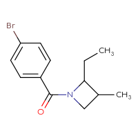 Chemical structure of 1-(4-bromobenzoyl)-2-ethyl-3-methylazetidine - CSSB20520761776