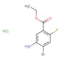 Chemical structure of ethyl 5-amino-4-bromo-2-fluorobenzoate hydrochloride - CSSB20963521282